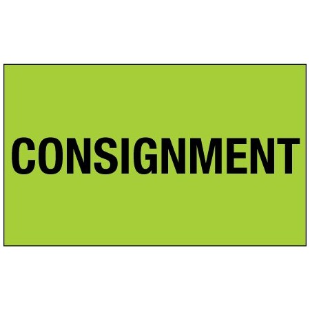 Bsc Preferred 3 x 5'' - ''Consignment'' Fluorescent Green Labels BUY00024069